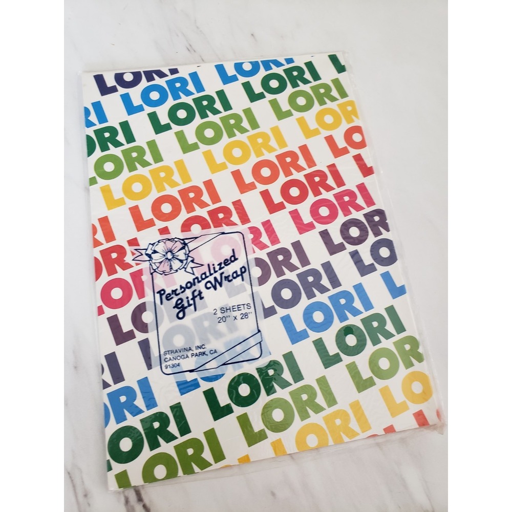 LORI Vintage Stravina Personalized Gift Wrap Wrapping Paper Name RAINBOW gift